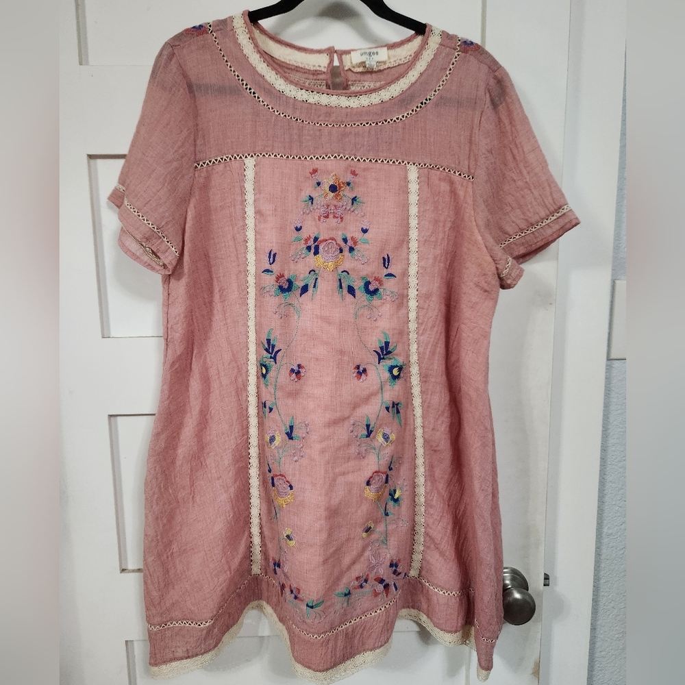 Pink Embroidered Dress